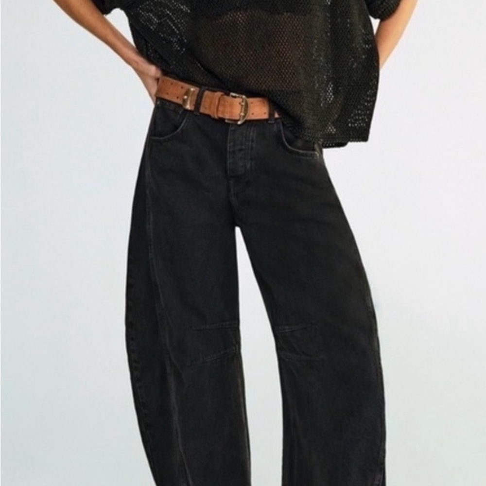 We The Free Good Luck Mid-Rise Barrel Jeans